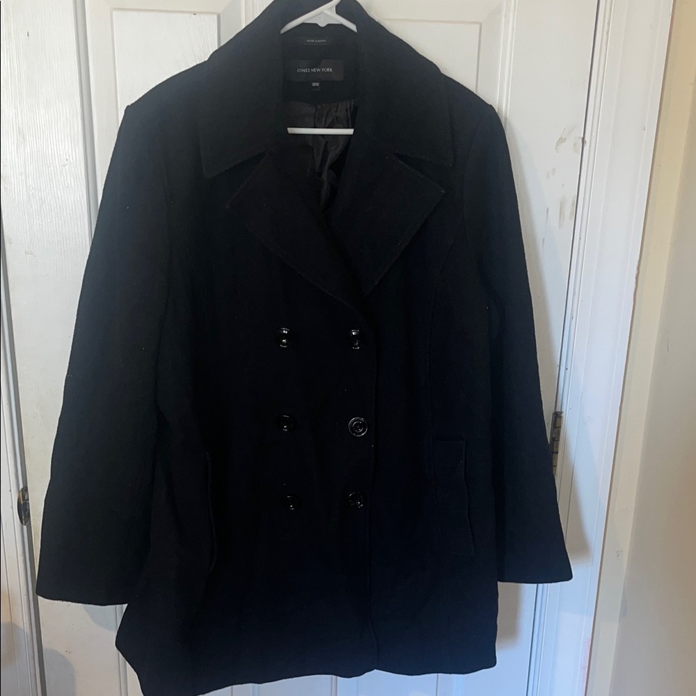 Jones New York Classic Black Pea Coat
